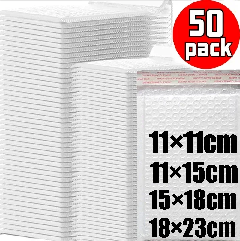 50pcs Bubble Mailers Wholesale White Padded Envelope for Packaging Mailing Gift Self Seal Shipping Bags Bubble Envelope