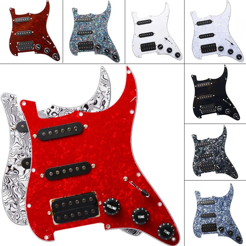 

Multi Colour SSH Pickguard Electric Guitar Pickguard and Black White SSH Loaded Prewired Scratchplate Assembly