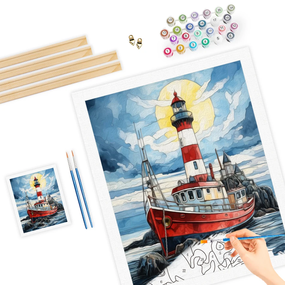 RUOPOTY Painting By Numbers Draw For Beginner Canvas Painting Markers By Numbers Crafts Kill Time Oil Drawing Bedroom Decoration