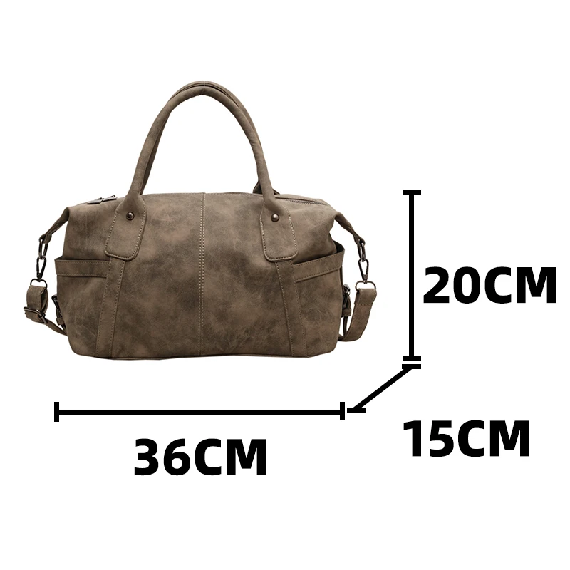 Maillard Khaki Suede Handbag for Women Large Quality Nubuck Leather Female Retro Crossbody Bag Ladies Big Commuter Shoulder Bags