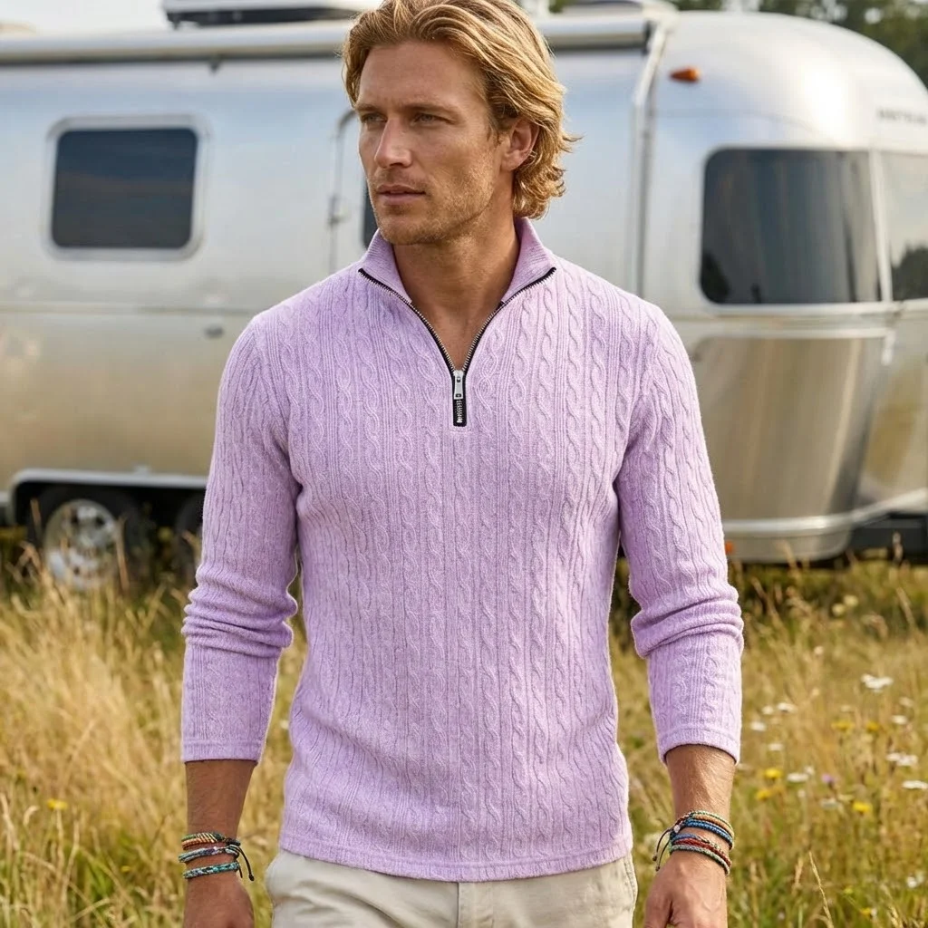 

Мужская толстовка с воротником-стойкой: премиум-качество, весна-осень, сезонный маст-хэв, мягкая и комфортная ткань, модная жаккардовая рубашка