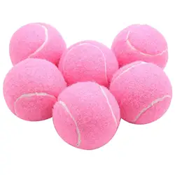 6Pcs Pack Pink Tennis Balls Wear-Resistant Elastic Training Balls 66mm Ladies Beginners Practice Tennis Ball for Club