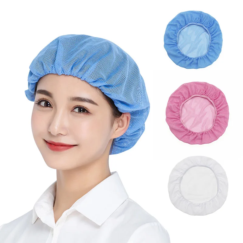 Multicolor Food Service Net Hat Kitchen Work Hats Canteen Restaurant Cook Caps Bakery Baking Workshop Breathable Work Cap