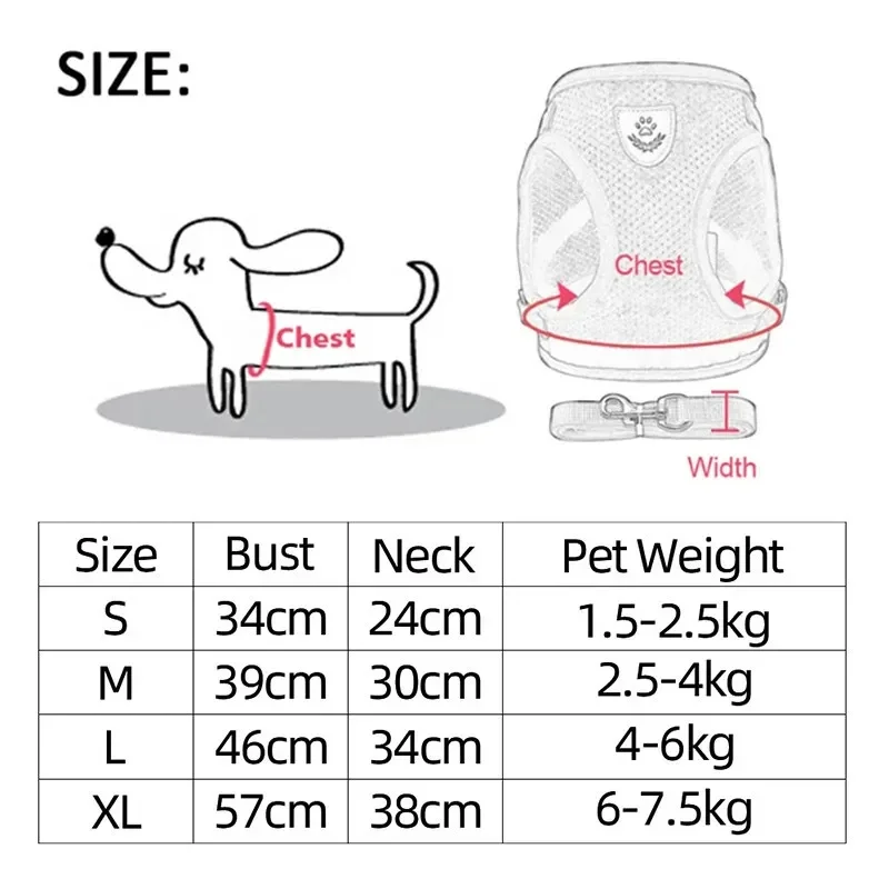 Pet Leash Undershirt Type Harness Breathable Reflective Adjustable Chest Harness Outdoor Dog Carrying Supplies