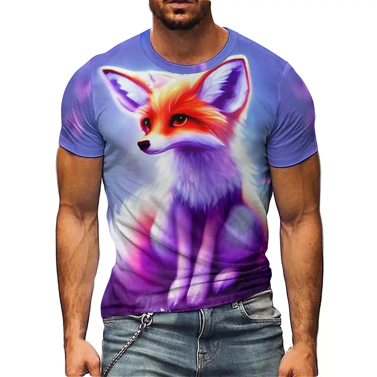 

Men's 3D Print Short-sleeved T-shirt, Lightweight and Breathable Polyester Fabric, Unisex Printed Short-sleeved 3D T-shirt, Coup