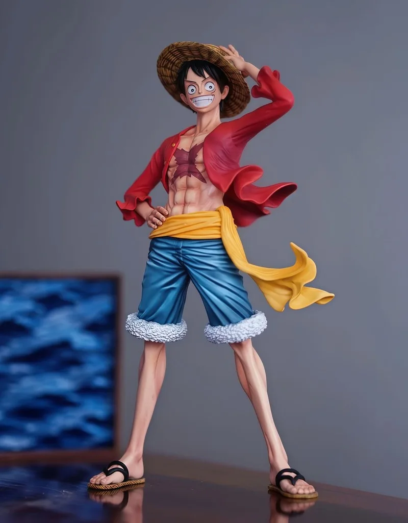 24cm One Piece Manga Ukryty Kapelusz Luffy Anime Model Gk Ręcznie Robiony Model Modny Gadżet Zabawka Prezent