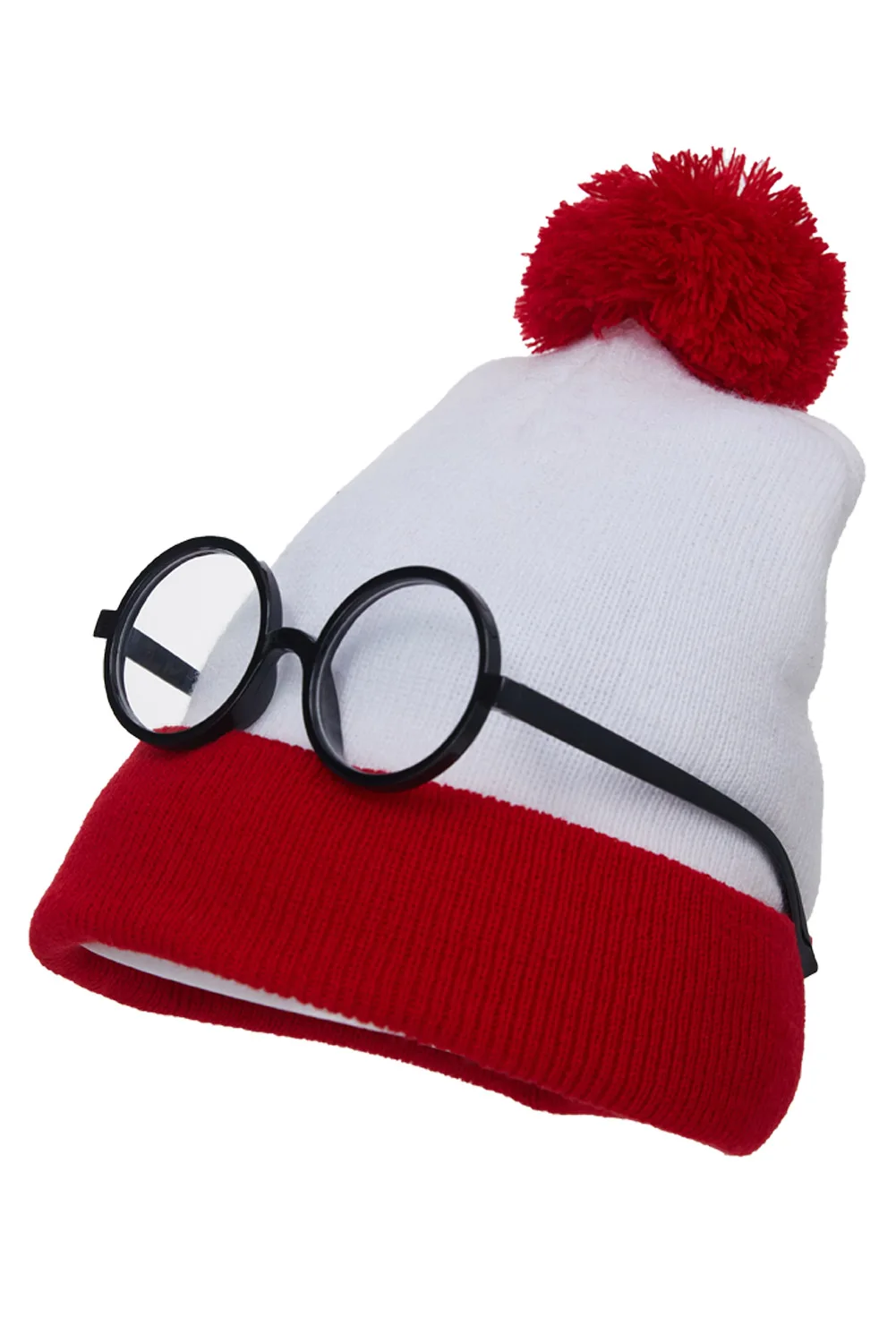 Christmas Adult Men Women Round Frame Retro Glasses Santa Claus Red Knitted Hat Clothing Accessories Holiday Props