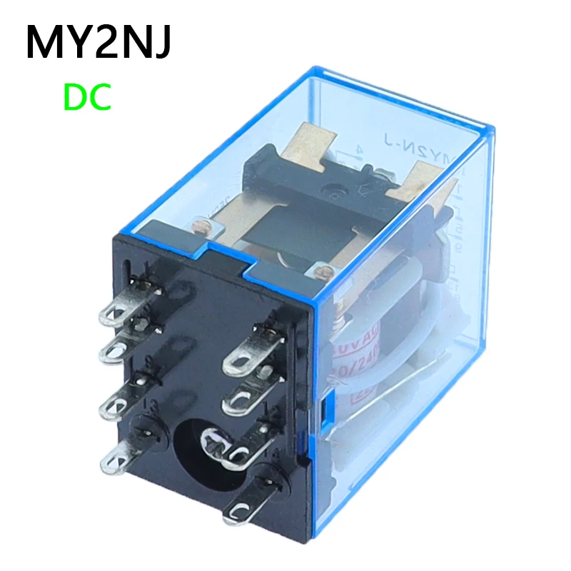 1pcs MY2P HH52P MY2NJ Relay Coil General DPDT Micro Mini Electromagnetic Relay Switch with LED DC 110V 220V 380V DC 12V 24V 36V