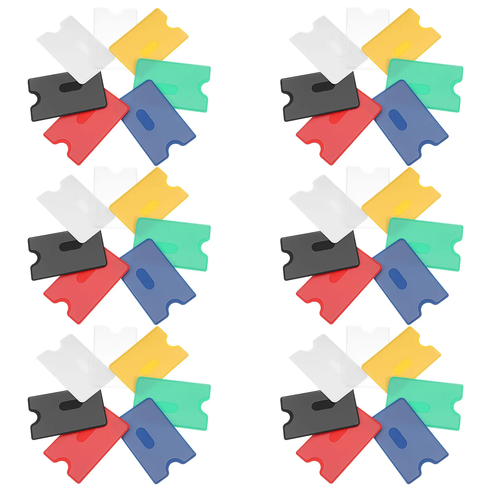 

42Pcs PVC Card Sleeves Clear Hard Plastic Id Badge Holder for Transportation Campus Id Cards Wear Resistant Elegant Simple