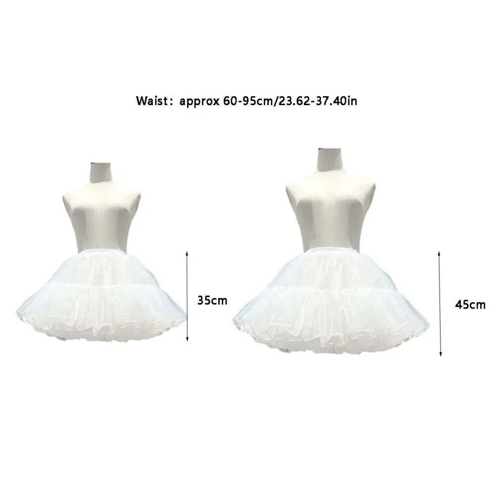 Lolita Boneless Puffy Skirt Fluffy Soft Yarn Dress White Petticoat 4 Layer Crinolinas Cosplay Accessory Bottoms Skirt Support image 6