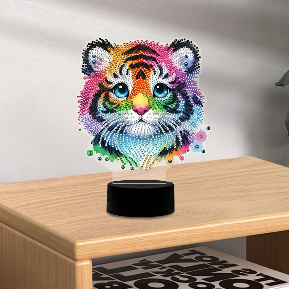 

Настольная лампа с алмазной мозаикой «Животные» (5D), с набором инструментов, для спальни, гостиной, домашнего офиса