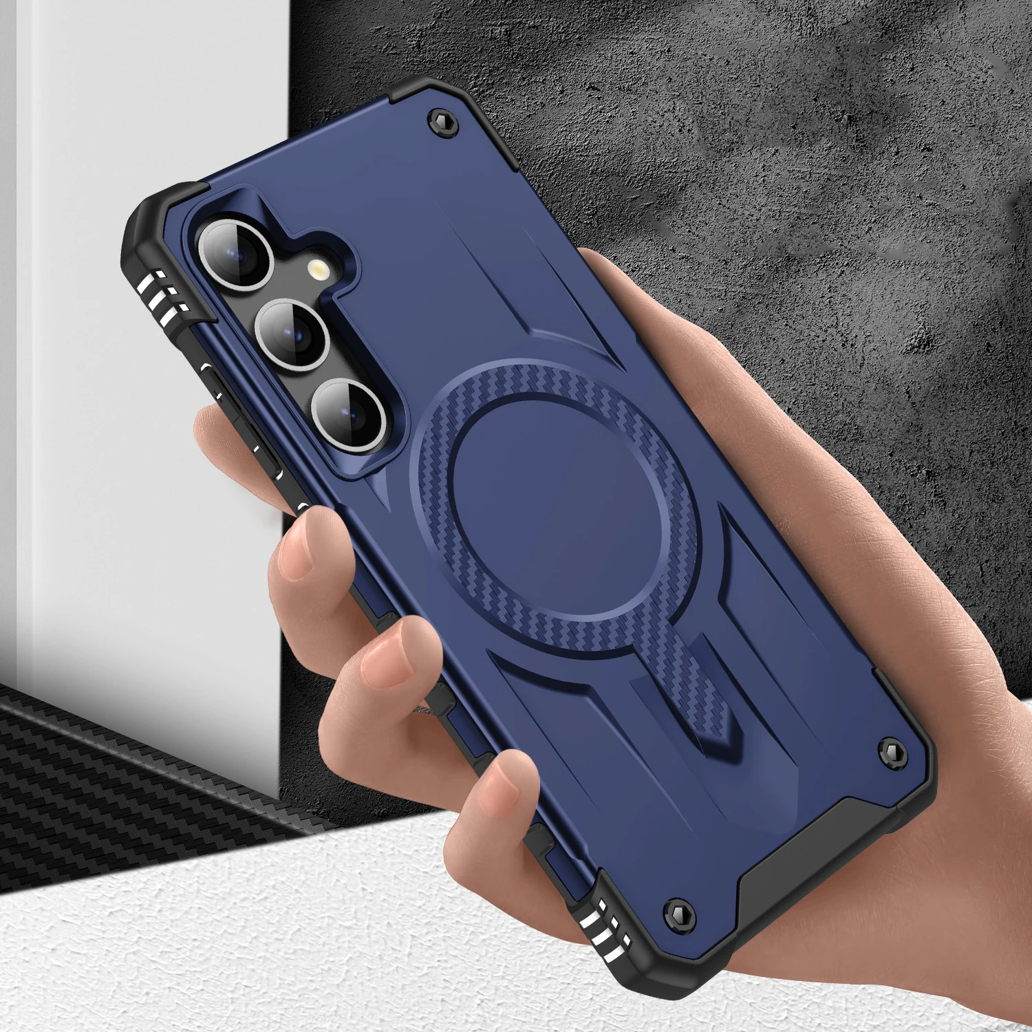 삼성 갤럭시 S25Edge S25 S24 Plus Ultra S24 S23 FE A15 A16 A26 A36 A56 A35 A55 A14 마그네틱 커버용 아머 충격 방지 케이스