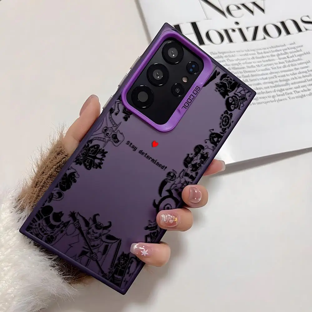 U-Undertales لعبة لطيف قضية الهاتف لسامسونج غالاكسي S25 حافة S24 S23 S22 S21 S20 الترا فوندا سيليكون غطاء فضي