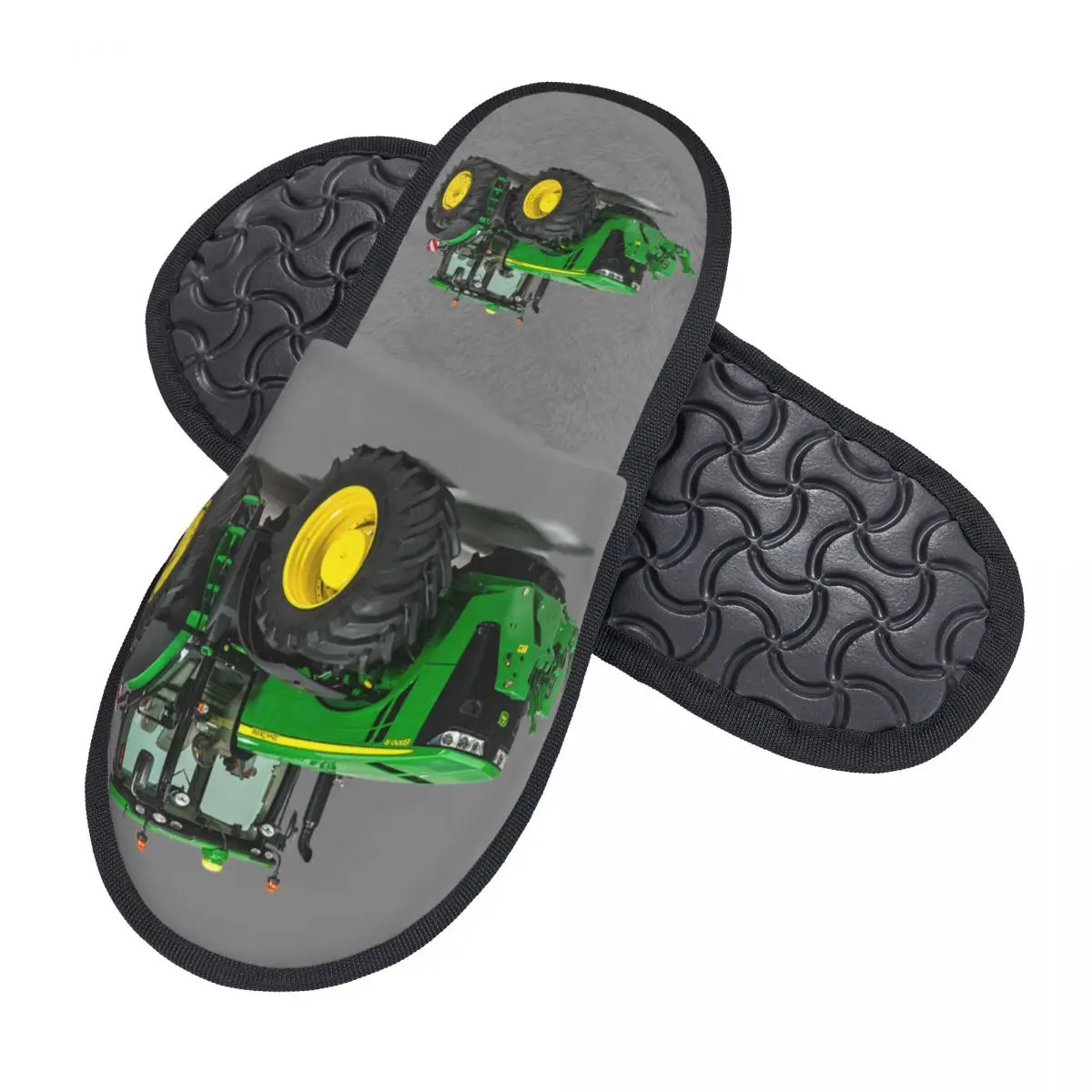 Custom Tractor Soft Memory Foam House Slippers Women Agriculture Cozy Warm Anti-Skid Slipper