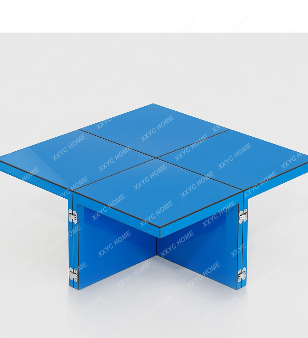 Living combination living room coffee table creative variable small apartment household blue square table