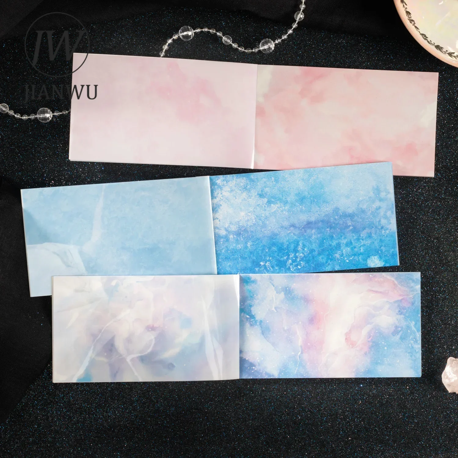 JIANWU Bright Stars Series Literary Watercolor Smudge Collage Decor Material Paper Creative DIY Junk Journal Stationery