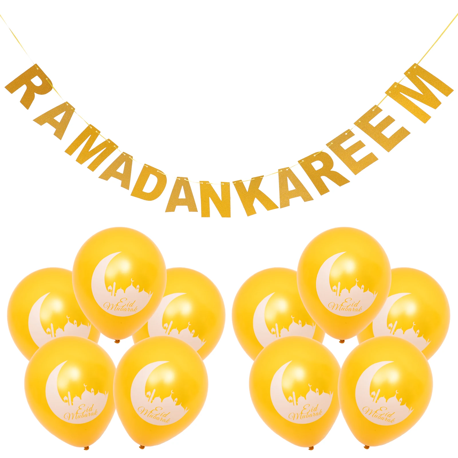 

Lace Latex Balloon Set Celebration Decorations Eid Mubarak Balloons Emulsion Glitter RAMADAN Banner Festival