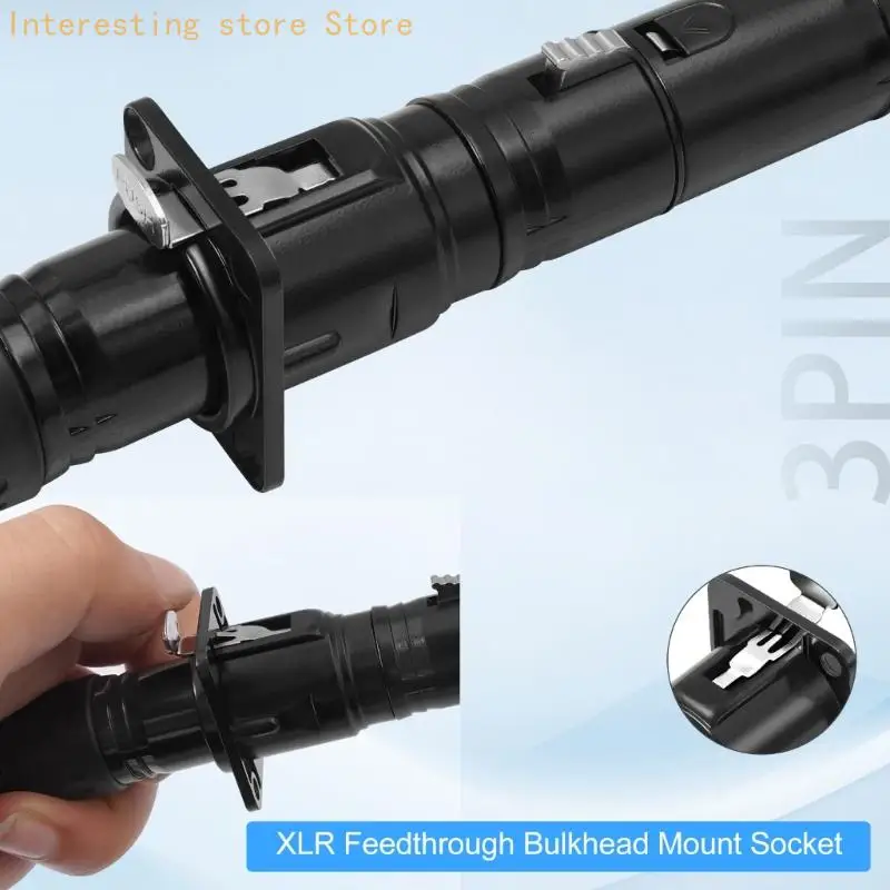 Balanced 3-Pin Panel Feed-Through Couplers with D-Style Mounts Adapter 55KC