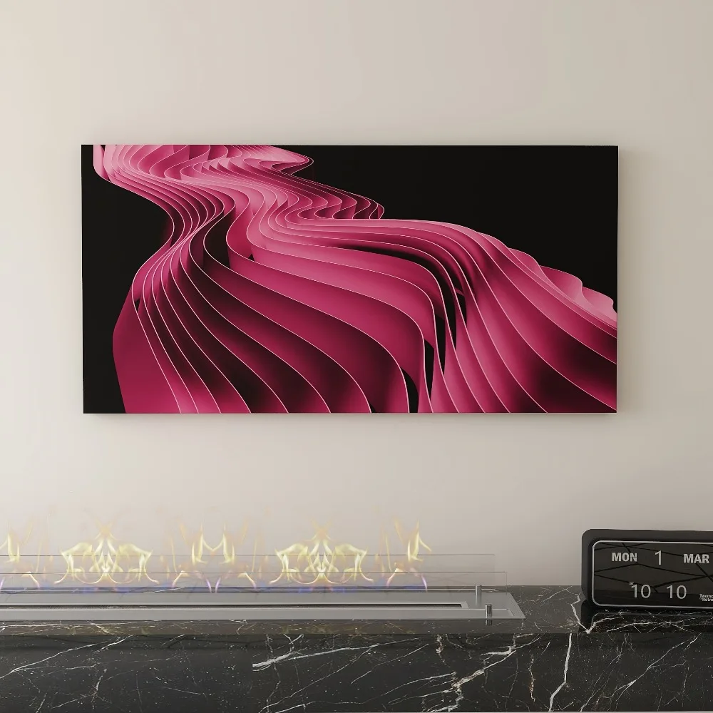 

Elegant Pink Line Art painting - Inspirational printed painting decorated with wood frame, 1.5 inch thick pine solid wood frame