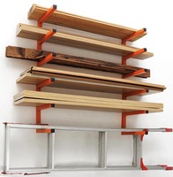 2/4Pcs Indoor & Outdoor Firewood Rack Wall Mount Wood Organizer and Lumber Storage Shelf Metal Rack Home garage shelf organizer