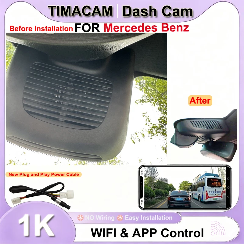 TIMACAM 1080P Dash Cam for Mercedes Benz A Class w177 for Mercedes Benz AMG A35 CLA35 for Mercedes B Class w247 w118 2019 2021