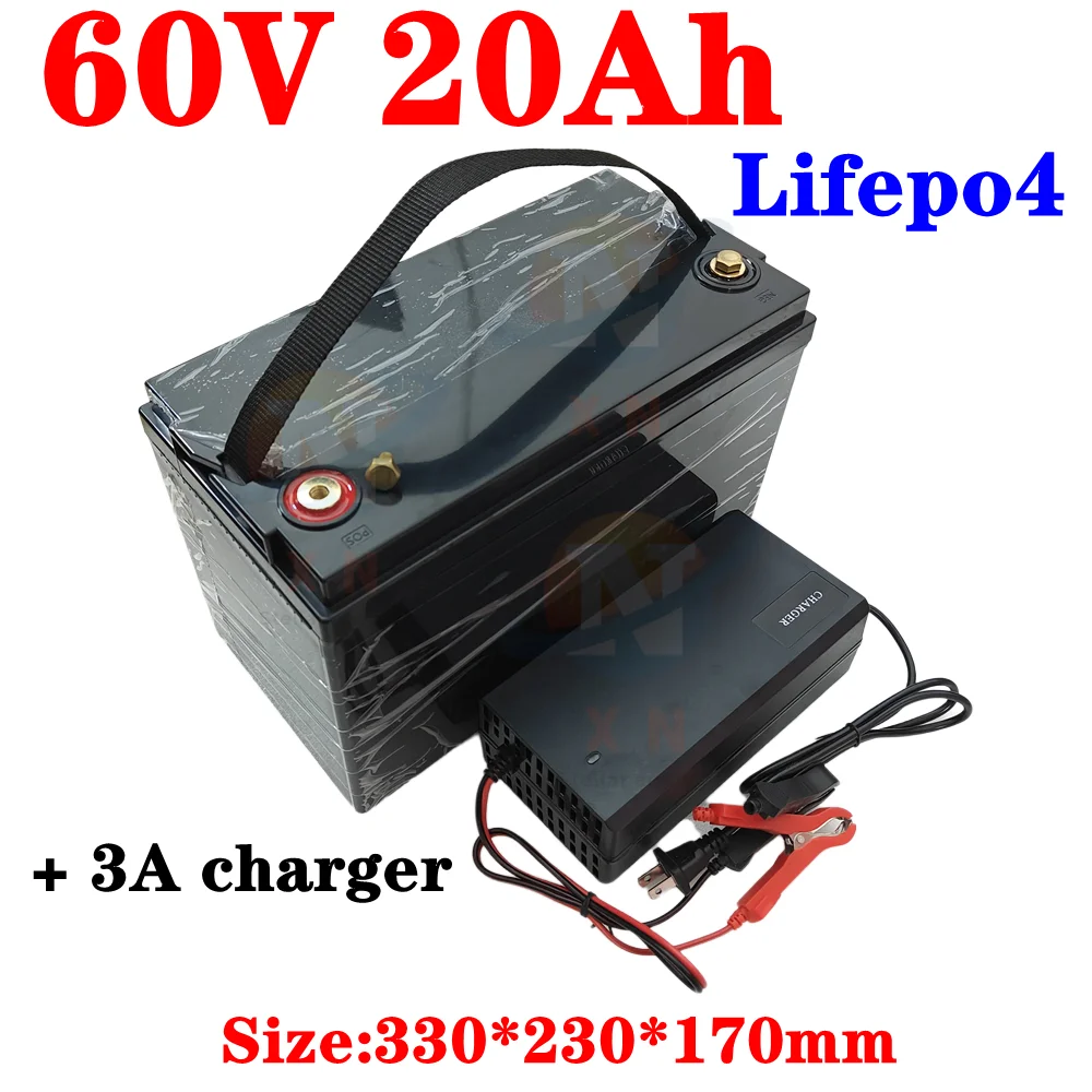 personalizzare impermeabile 60 v 20ah lifepo4 batteria con BMS no agli ioni di li per 2000 w 1500 w della bici della bicicletta