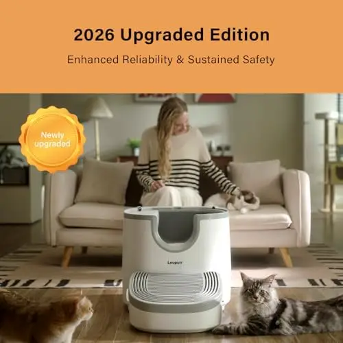 self Cleaning Litter Box Large Capacity, Automatic Cat Litter Box Open-Top Design for Multiple Cats with Integrated
