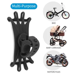 Bicycle Motorcycle Soft Silicone Phone Holder Stand 360 Rotate Riding Cycling Bicycle Bike Cell Smartphone GPS Support Bracket