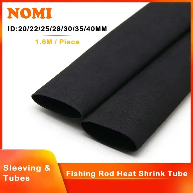 Non Slip Heat Shrink Tube Solid Color 1.6m/Piece Anti-slip Insulation Sleeve 20/22/25/28/30/35/40mm Waterproof Fishing Rod Wrap