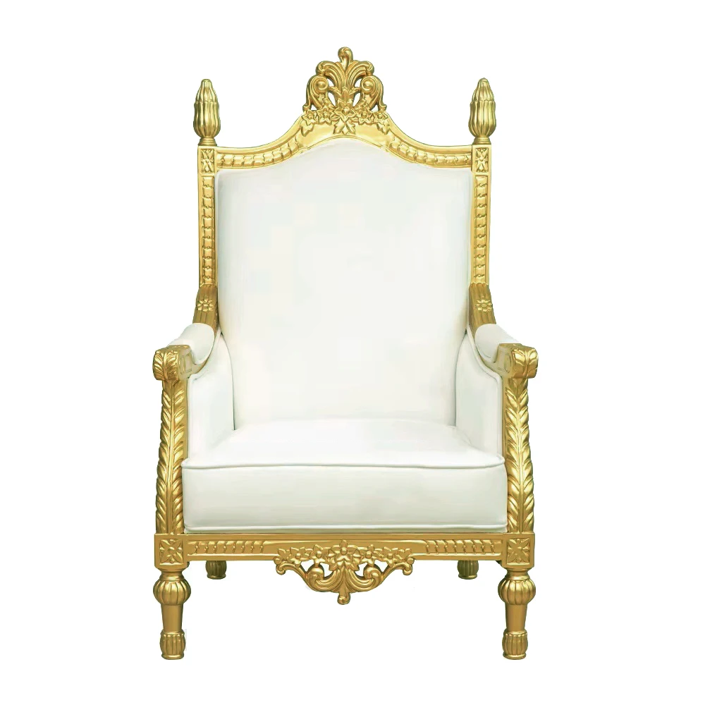 *Wedding Royal King Throne Chair Luxury High Back Golden Chair for Hotel Wedding