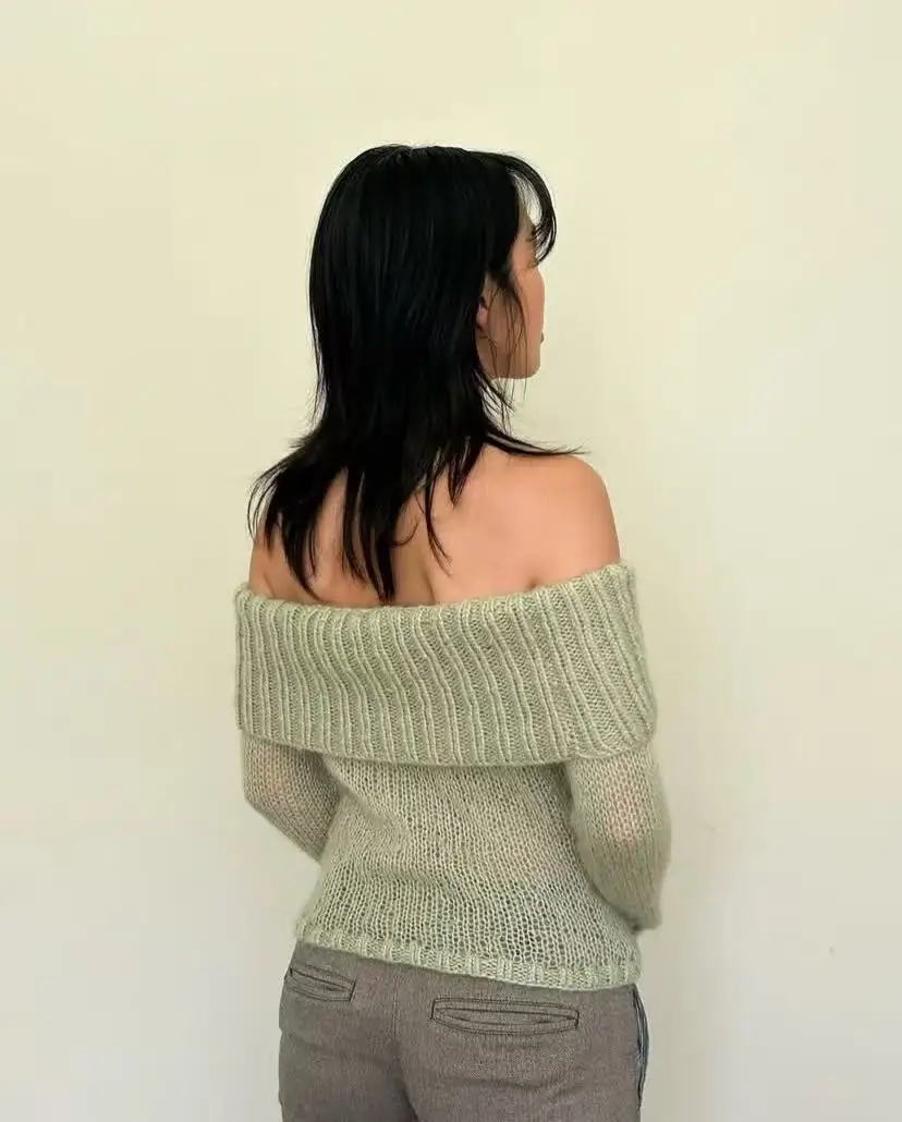 

Summer New Fashionable Versatile One Shoulder Knitted Top for Women, Loose and Thin, with a Stylish Design Sense