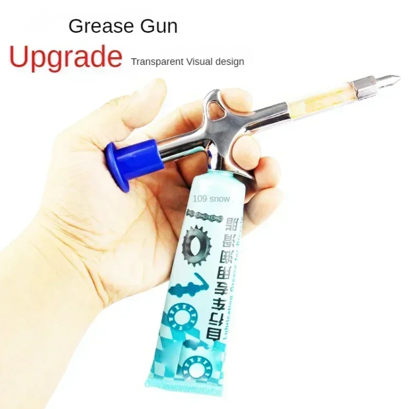 Cycling Aluminum Alloy Grease Gun Mini Nozzle Syringe Bicycle Accessories Upkeep Chain Injector Cycling Supplies Oiling