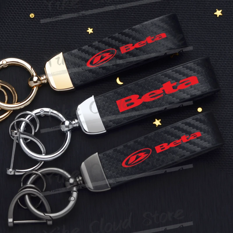 Ultra HD impreso para Beta Evo 250 300 80 Enduro Junior Senior RR Logo fibra de carbono llavero de cuero con textura llavero de motocicleta