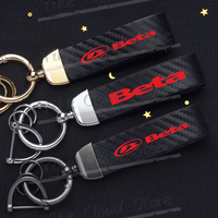 Ultra HD Printed For Beta Evo 250 300 80 Enduro Junior Senior RR Logo Carbon Fiber Textured Leather Keychain Motorcycle Keychain