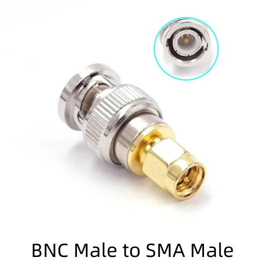 ขั้วต่อ SMA ตัวผู้/หญิงเป็น BNC ตัวผู้/ตัวเมียอะแดปเตอร์ RF โคแอกเซียลชุบทองทองแดง