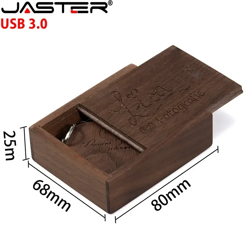 10 PCS LOT USB 3.0 Flash Drive 128GB Free Custom Logo Pen Drive 64GB Wooden Heart Box Memory Stick 32GB Photography Wedding Gift