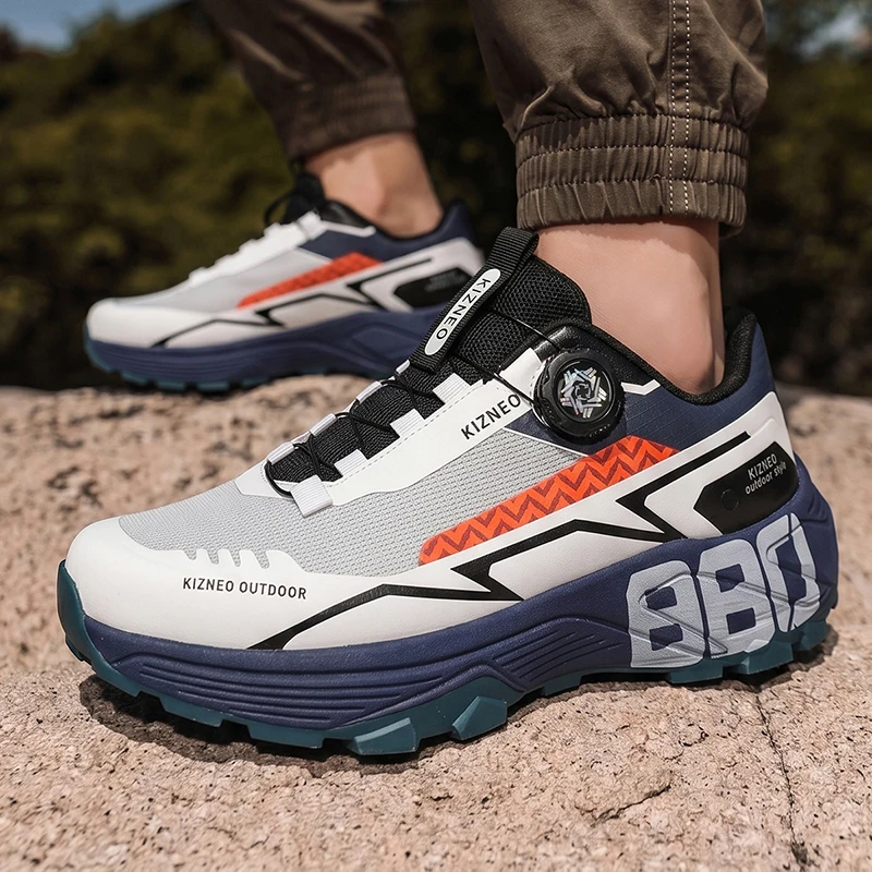 Men Men Rotating Buckle Trail Running Shoes Breathable Mesh Non Slip Thick Sole Shock Absorbing Outdoor Trekking Hiking Sneakers - Aliexpress Deal