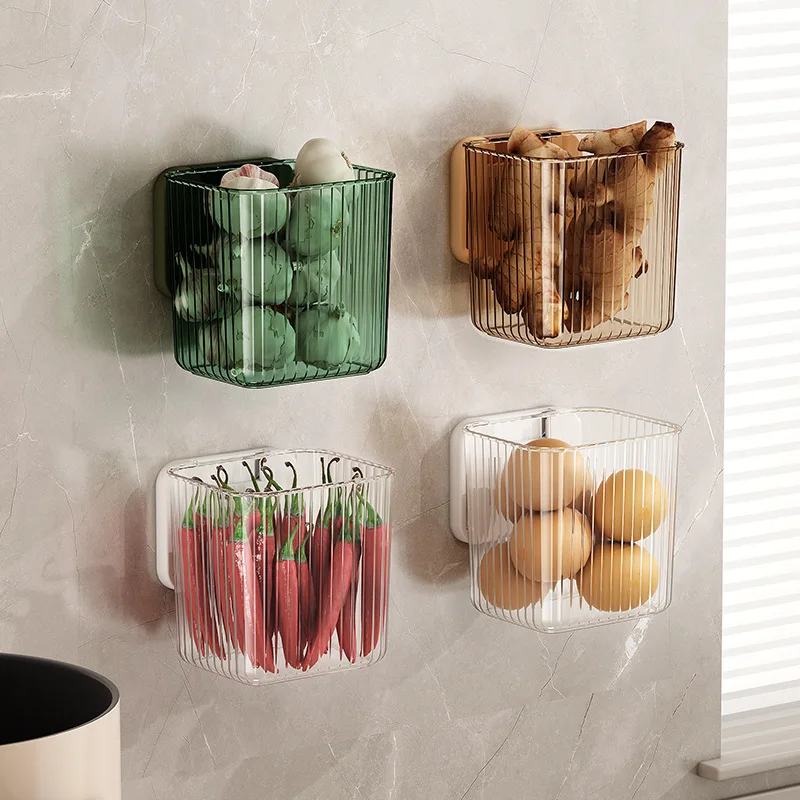 Refrigerator wall hanging storage box Multi-functional kitchen ginger onion garlic shelf Bathroom toothbrush cosmetics shelf