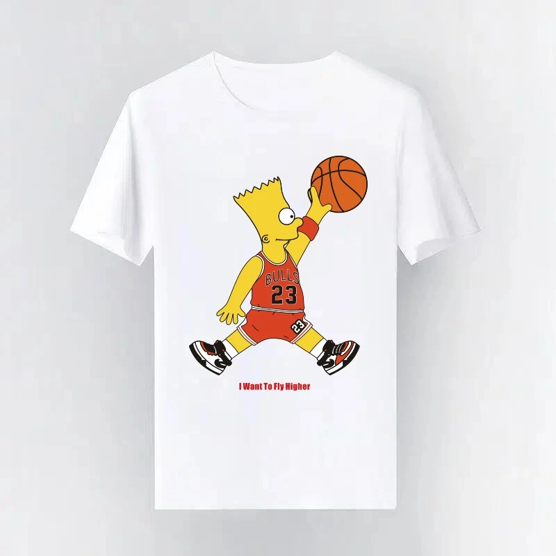 Camiseta familiar con diseño interesante de Los Simpson de Disney, blusas para hombre y mujer, regalo, ropa deportiva holgada de manga corta para padres e hijos