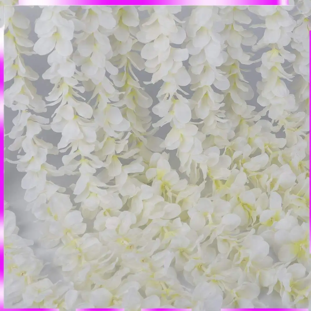 N98R 人工シルク藤つる吊り花ガーランドホーム屋外結婚式アーチ庭の壁の装飾、10 個パック (ホワイト)