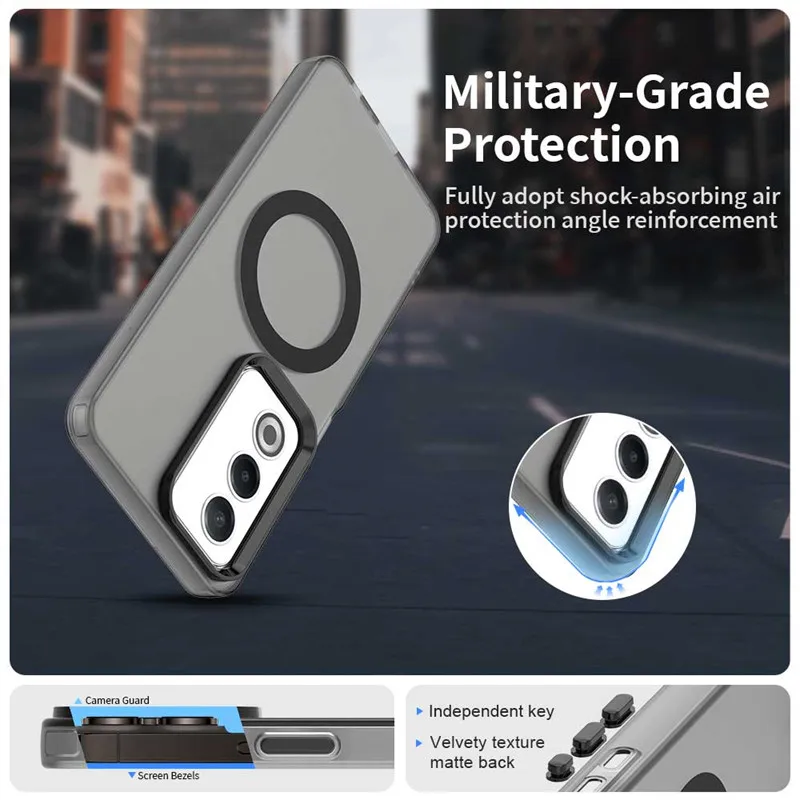 For OPPO A80 5G Case Magsafe Wireless Charging Cover OPPO A80 5G Case Funda Shockproof Matte TPU Phone Bumper For OPPO A80 5G