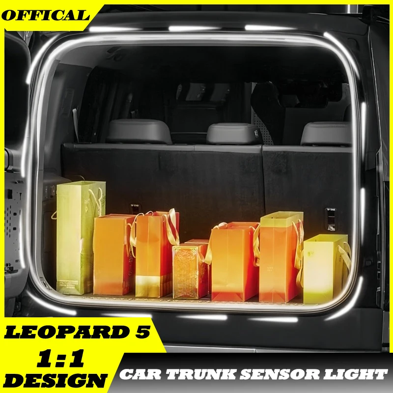 

Car Trunk Flowing Water Lantern Fit for BYD Leopard 5 2023 2024 2025 Modified Car Trunk Sensor Light Car Interior Upgrade Parts