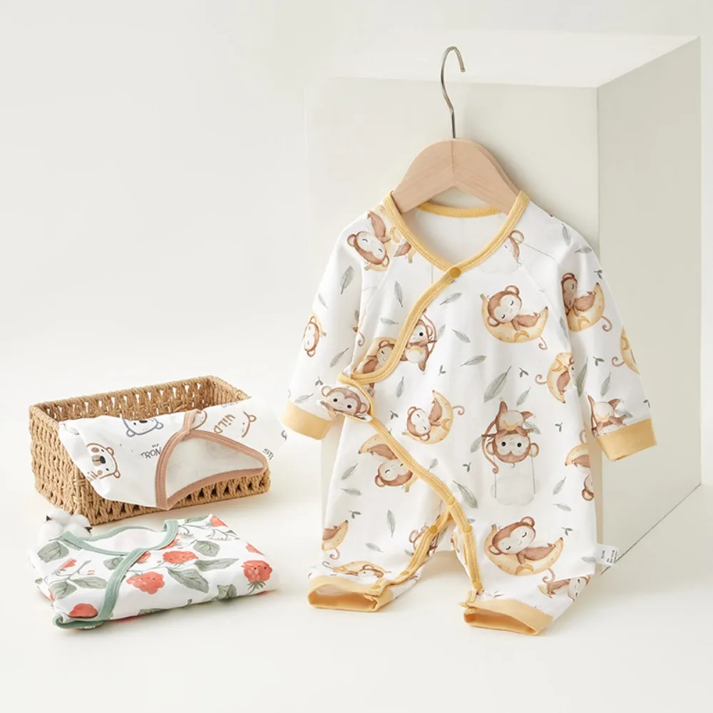 

2026 cute infant boy girl baby romper cartoon pattern long sleeve bodysuit 0-9 Months