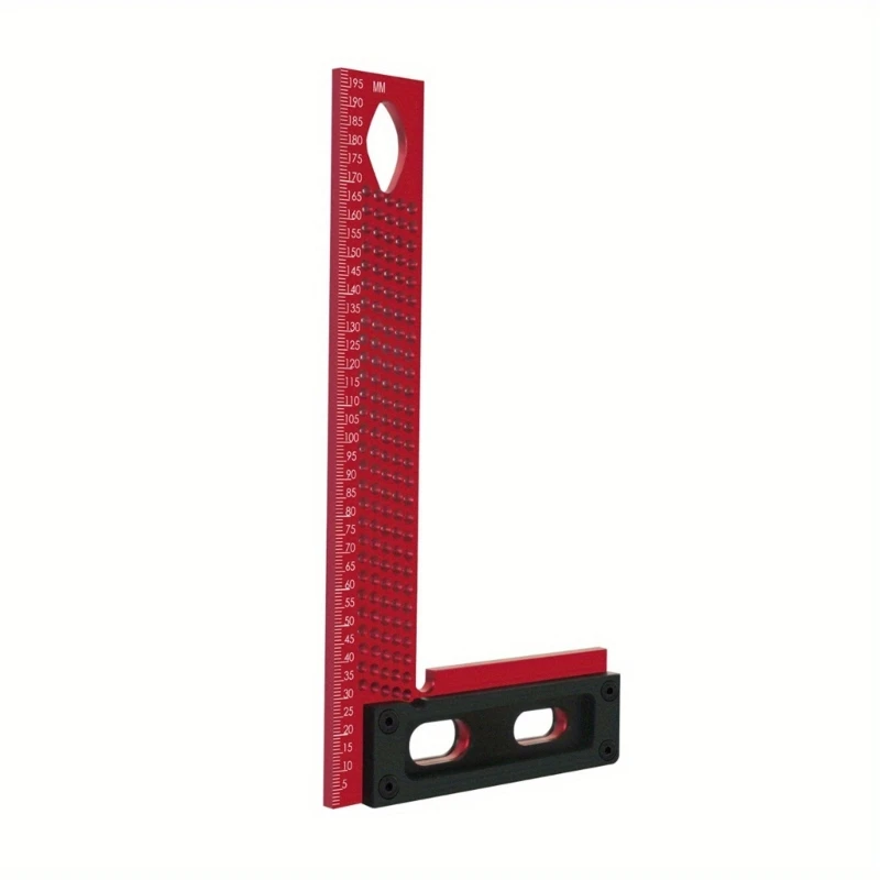 Measuring Marking Scribing Square L Type Hole Ruler, Aluminum Framing Mitre Square for Engineer, Woodworking Ruler