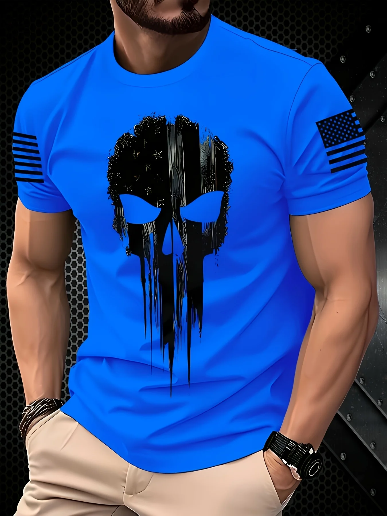 تي شيرت Marvel Punisher للرجال مطبوع رقميًا تي شيرت خارق أنيمي تي شيرت جمجمة تي شيرت #3