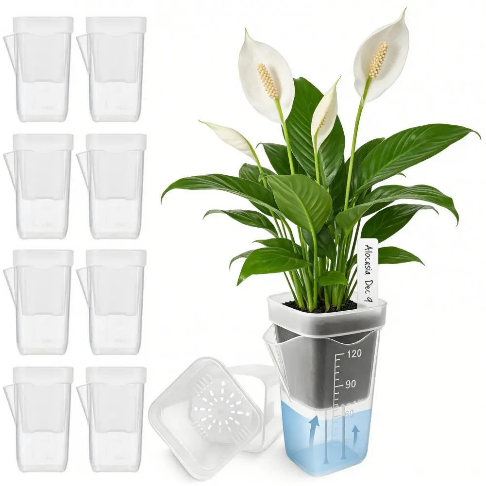 Translucent Plant Pot Seeds Starting Pots Mini Self Watering Plant Pots Reservoir Propagation Planters Self Watering Plant Pot
