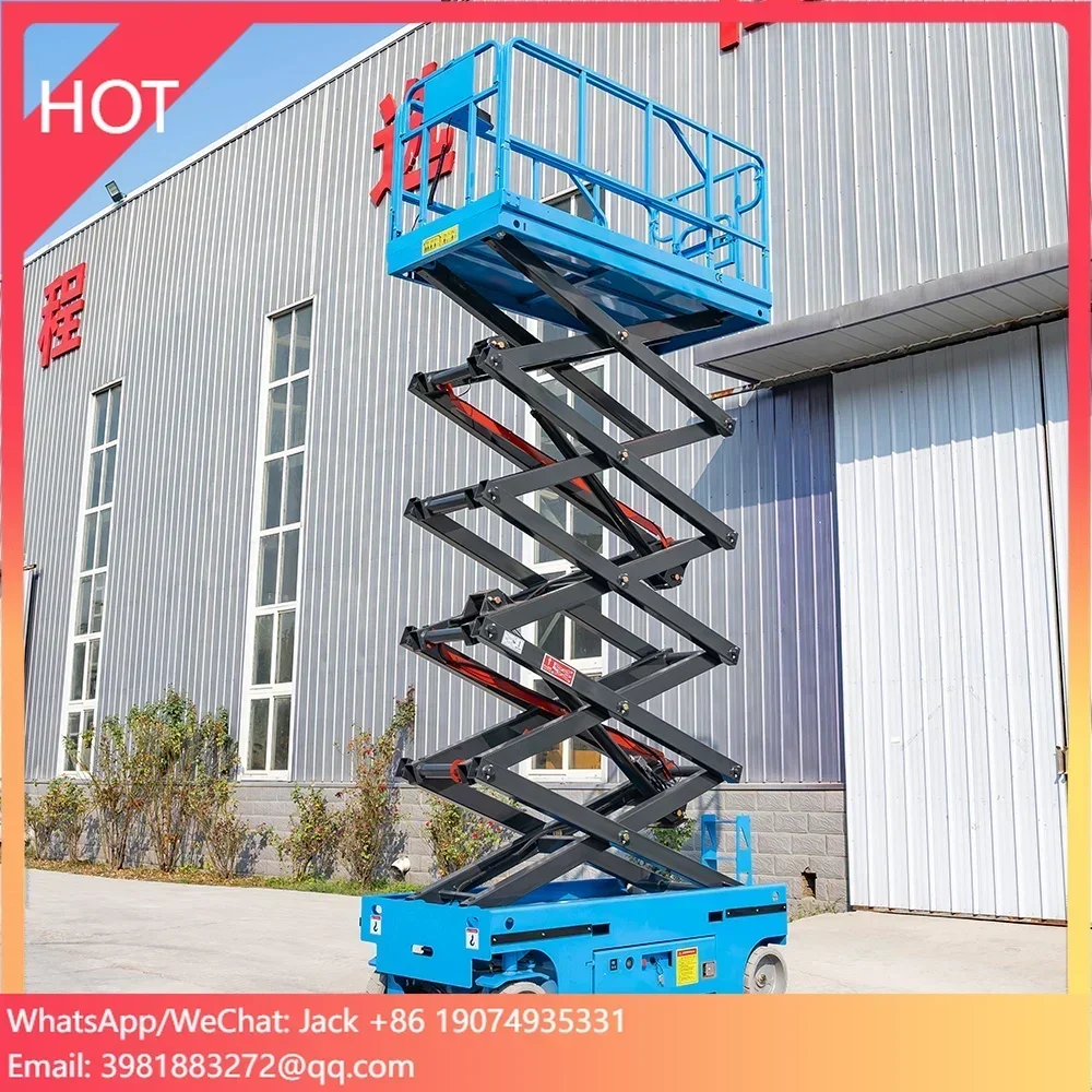 Small Electric Hydraulic Lift Platform Mini Home Mobile Scissor Lift Platform Crawler Self-propelled Scissor Lift