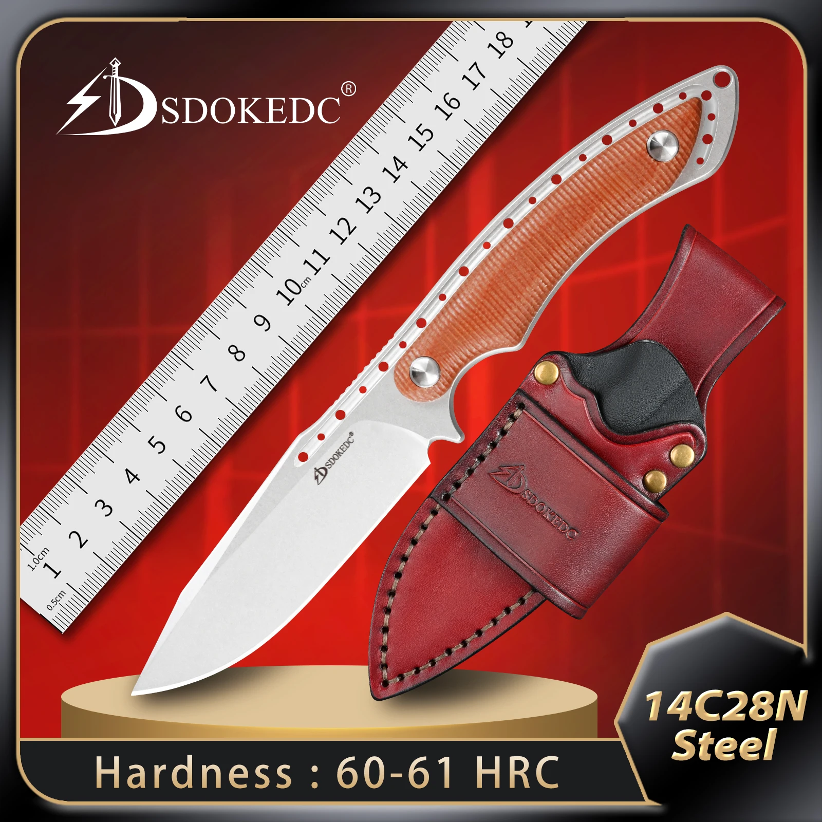 

SDOKEDC Fixed Blade Knife Hand Tools Tactical Knives Box Cutter Self Defense For Camping EDC Outdoor Survival