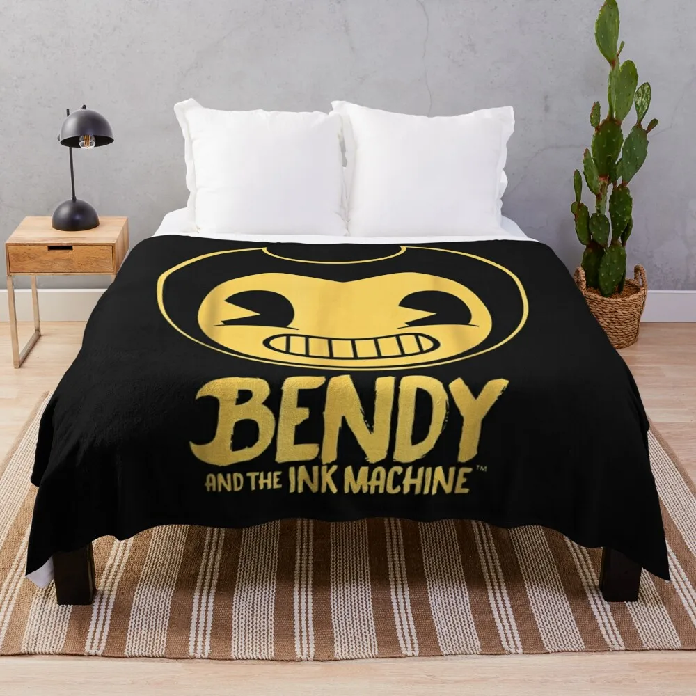 

Bendy-Ink-Machine- T-Shirt Throw Blanket sofa bed Plush Soft Beds Soft Big Blankets