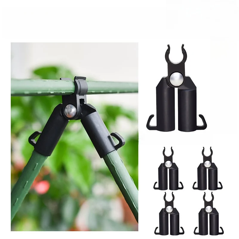 New 5Pcs A-type grip Clip Plant Support Rod fixed Socket Adjustable Gardening Pillar Connector Clip Climbing Expandable Fence